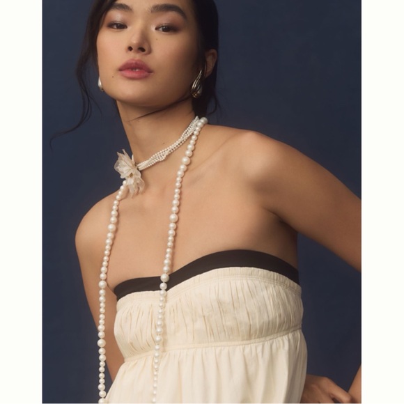 Maeve Strapless Pintuck Open-Back Dress Anthropologie - Picture 2 of 11